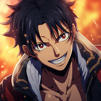 Image For Post | Portgas D. Ace grinning, intense detail in facial expression and vivid colors. high quality anime pfp in one piece theme - [High Quality Anime PFP Gallery](https://hero.page/pfp/high-quality-anime-pfp-gallery)