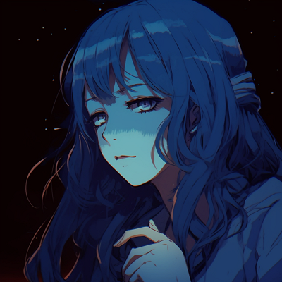 Image For Post | A tranquil anime portrait illuminated by moonlight, with an emphasis on quiet, dark blue tones. dark blue anime pfp - [Blue Anime PFP Designs](https://hero.page/pfp/blue-anime-pfp-designs)