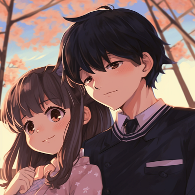 Image For Post | Anime couple gazing into each other's eyes, showcasing a deep bond and portrayed in a detailed and colorful anime style. assortment of anime matching pfp couple - [Anime Matching Pfp Couple](https://hero.page/pfp/anime-matching-pfp-couple)