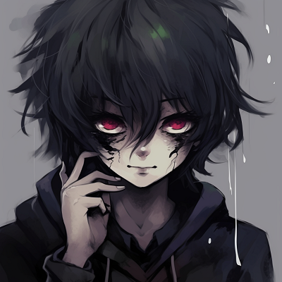 Image For Post | Dark themed anime character under starlight, high contrast and vague outlines. assortment of emo pfp anime - [Emo Pfp Anime Gallery](https://hero.page/pfp/emo-pfp-anime-gallery)