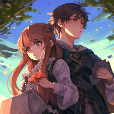 Image For Post | An anime couple caught in action, dynamic poses and vibrant, contrasting colors. adventure-focused couple anime pfp - [Couple Anime PFP Themes](https://hero.page/pfp/couple-anime-pfp-themes)