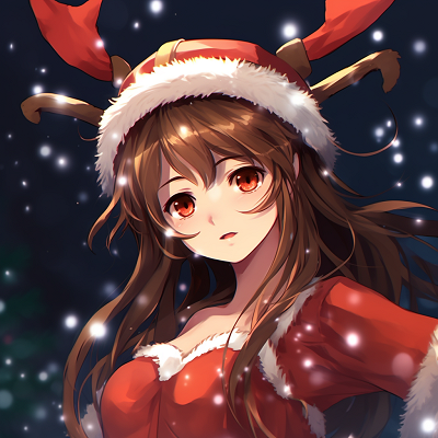 Image For Post | Anime girl with antlers, decorated with soft Christmas lights and vibrant reds. anime christmas pfp for girls - [anime christmas pfp optimized space](https://hero.page/pfp/anime-christmas-pfp-optimized-space)