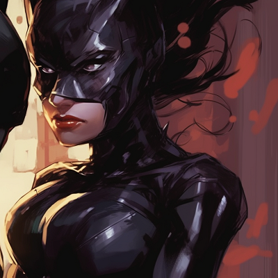 Image For Post | Batman and Catwoman standing close, ambiguous expressions, focused lighting on characters. dc batman and catwoman art pfp for discord. - [batman and catwoman matching pfp, aesthetic matching pfp ideas](https://hero.page/pfp/batman-and-catwoman-matching-pfp-aesthetic-matching-pfp-ideas)