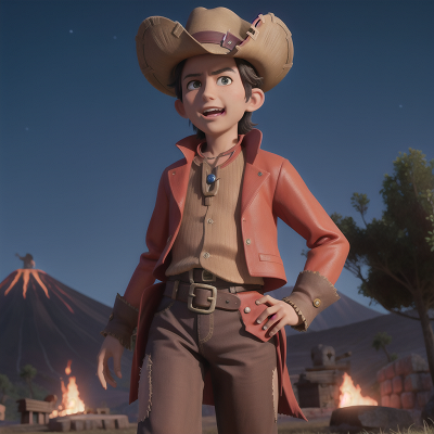 Image For Post Anime, volcano, wild west town, cowboys, moonlight, pirate, HD, 4K, AI Generated Art