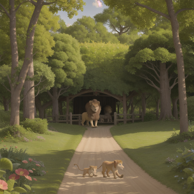 Image For Post Anime, enchanted forest, wind, farm, lion, beach, HD, 4K, AI Generated Art