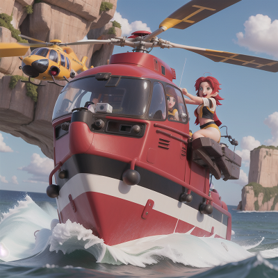 Image For Post Anime, drum, helicopter, chimera, boat, thunder, HD, 4K, AI Generated Art