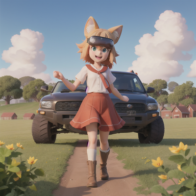 Image For Post Anime, virtual reality, farmer, rainbow, car, fox, HD, 4K, AI Generated Art