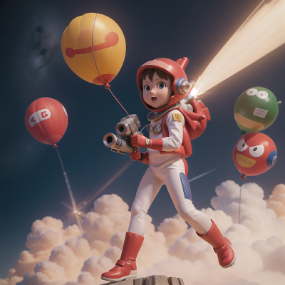 Image For Post Anime, astronaut, camera, superhero, balloon, laser gun, HD, 4K, AI Generated Art
