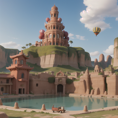 Image For Post Anime, balloon, wild west town, temple, car, underwater city, HD, 4K, AI Generated Art
