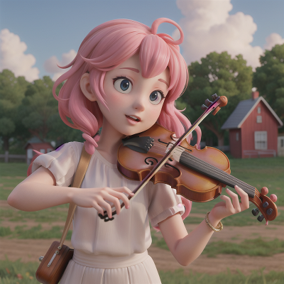 Image For Post Anime, violin, bus, musician, farmer, unicorn, HD, 4K, AI Generated Art