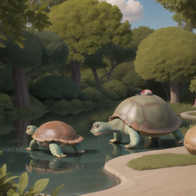 Image For Post Anime, force field, park, turtle, drought, enchanted mirror, HD, 4K, AI Generated Art