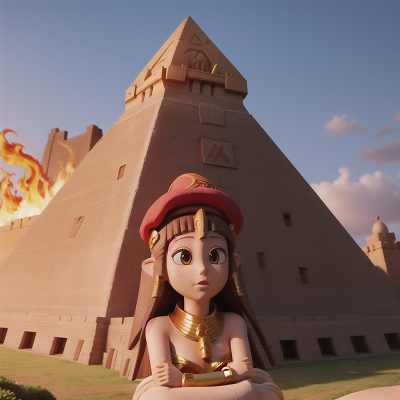 Image For Post Anime, sphinx, hat, fire, pyramid, castle, HD, 4K, AI Generated Art