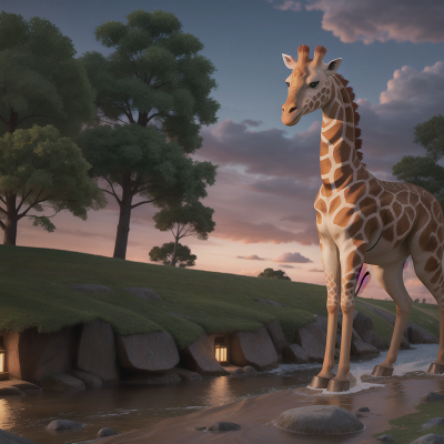 Image For Post Anime, ghost, storm, river, park, giraffe, HD, 4K, AI Generated Art