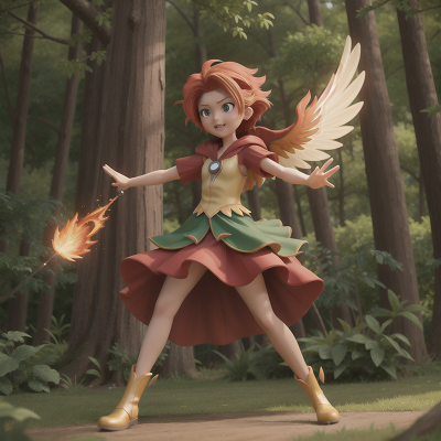 Image For Post Anime, phoenix, storm, shield, forest, fairy, HD, 4K, AI Generated Art