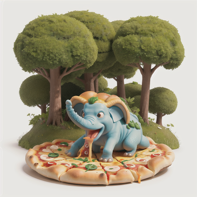 Image For Post Anime, pizza, alligator, elephant, forest, shield, HD, 4K, AI Generated Art