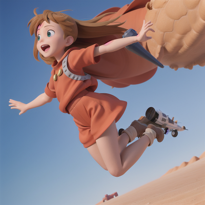 Image For Post Anime, jumping, wind, desert, rocket, airplane, HD, 4K, AI Generated Art