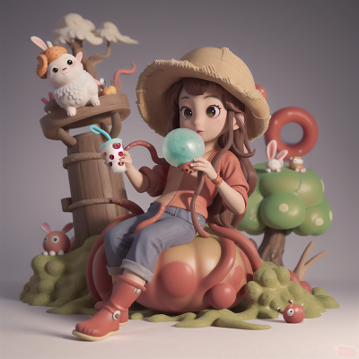 Image For Post Anime, kraken, volcano, farmer, bubble tea, rabbit, HD, 4K, AI Generated Art