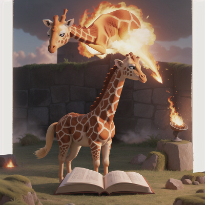 Image For Post Anime, book, fire, hail, giraffe, helicopter, HD, 4K, AI Generated Art