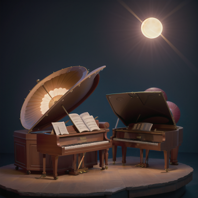 Image For Post Anime, lamp, solar eclipse, piano, bus, confusion, HD, 4K, AI Generated Art