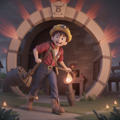 Image For Post Anime, firefighter, pirate, rocket, haunted mansion, magic portal, HD, 4K, AI Generated Art