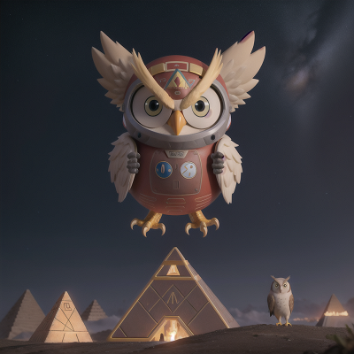 Image For Post Anime, owl, space, motorcycle, pyramid, scientist, HD, 4K, AI Generated Art
