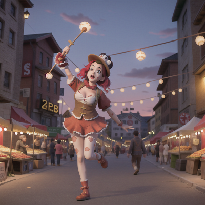 Image For Post Anime, zombie, market, panda, harp, circus, HD, 4K, AI Generated Art