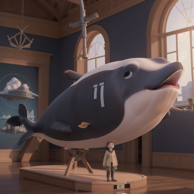 Image For Post Anime, whale, telescope, museum, holodeck, failure, HD, 4K, AI Generated Art