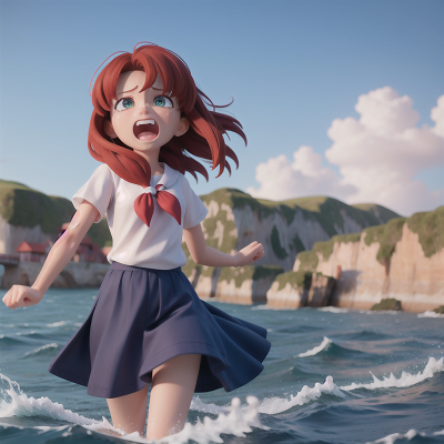 Image For Post Anime, ocean, crying, river, wind, fighting, HD, 4K, AI Generated Art
