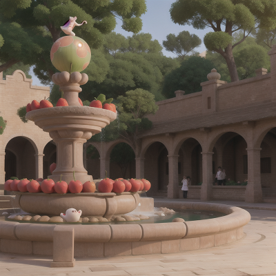 Image For Post Anime, map, fruit market, fountain, balloon, ghost, HD, 4K, AI Generated Art