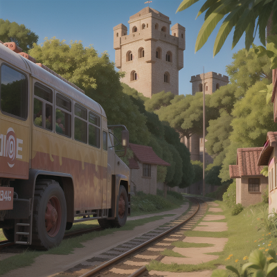 Image For Post Anime, gladiator, jungle, tower, bus, train, HD, 4K, AI Generated Art