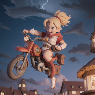 Image For Post Anime, storm, jumping, bicycle, dwarf, carnival, HD, 4K, AI Generated Art