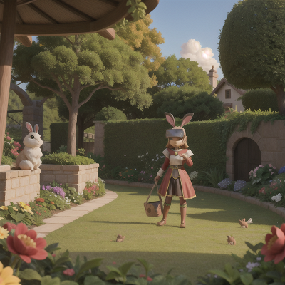 Image For Post Anime, garden, drought, rabbit, knights, virtual reality, HD, 4K, AI Generated Art