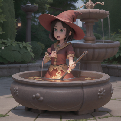 Image For Post Anime, fountain, witch's cauldron, car, flute, tank, HD, 4K, AI Generated Art