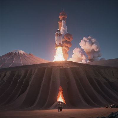Image For Post Anime, celebrating, volcano, rocket, betrayal, artificial intelligence, HD, 4K, AI Generated Art