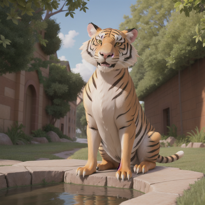 Image For Post Anime, drought, school, kangaroo, queen, sabertooth tiger, HD, 4K, AI Generated Art