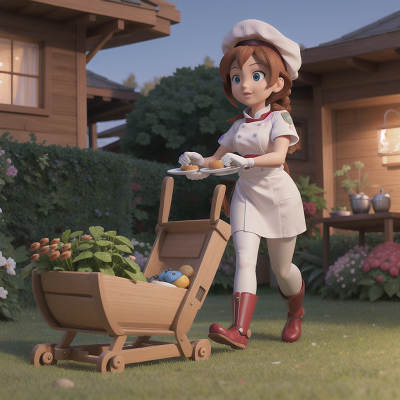 Image For Post Anime, sled, chef, garden, robot, police officer, HD, 4K, AI Generated Art
