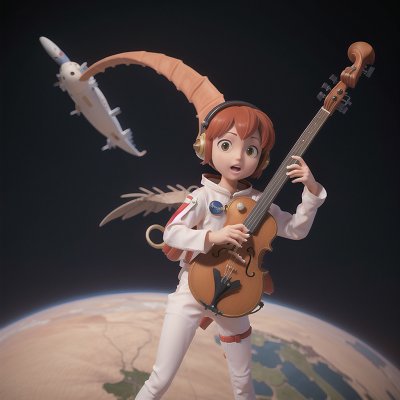 Image For Post Anime, astronaut, saxophone, pterodactyl, exploring, violin, HD, 4K, AI Generated Art
