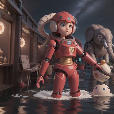 Image For Post Anime, space, flood, robot, elephant, bakery, HD, 4K, AI Generated Art