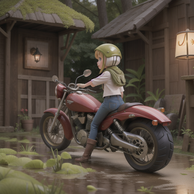 Image For Post Anime, motorcycle, swamp, scientist, lamp, farm, HD, 4K, AI Generated Art