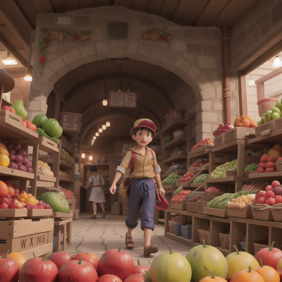 Image For Post Anime, volcano, betrayal, fruit market, chef, holodeck, HD, 4K, AI Generated Art