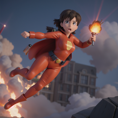 Image For Post Anime, detective, superhero, firefighter, flying, force field, HD, 4K, AI Generated Art