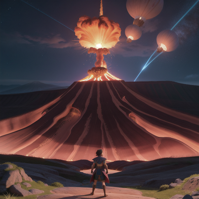 Image For Post Anime, gladiator, betrayal, volcano, space, fairy dust, HD, 4K, AI Generated Art