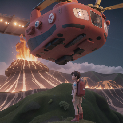 Image For Post Anime, suspicion, helicopter, space station, sasquatch, volcano, HD, 4K, AI Generated Art