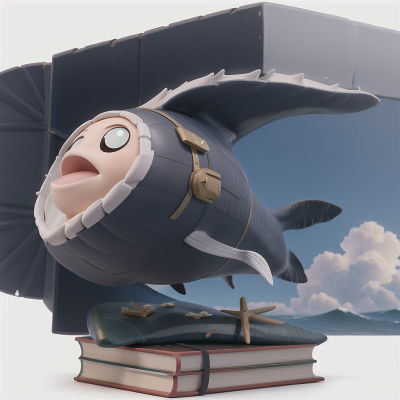 Image For Post Anime, shield, wind, whale, book, HD, 4K, AI Generated Art