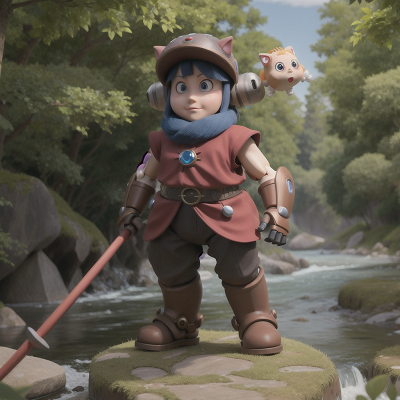 Image For Post Anime, robotic pet, dwarf, river, crystal, demon, HD, 4K, AI Generated Art