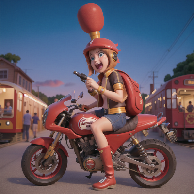 Image For Post Anime, carnival, saxophone, train, motorcycle, crying, HD, 4K, AI Generated Art
