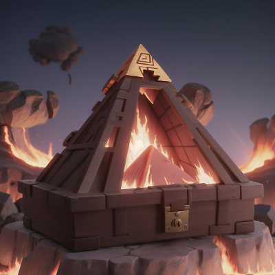 Image For Post Anime, tribal warriors, treasure chest, volcanic eruption, flying, pyramid, HD, 4K, AI Generated Art