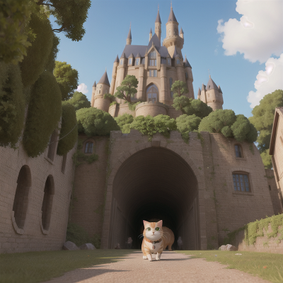 Image For Post Anime, cat, earthquake, bicycle, castle, ogre, HD, 4K, AI Generated Art
