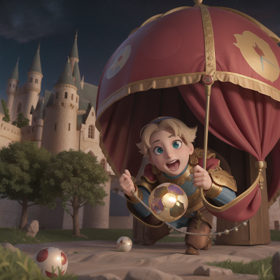 Image For Post Anime, stars, medieval castle, crystal ball, circus, ogre, HD, 4K, AI Generated Art