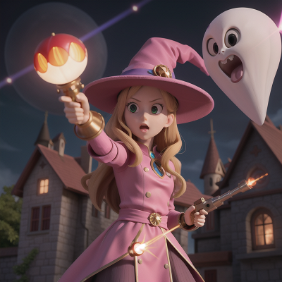 Image For Post Anime, queen, laser gun, ghost, wizard, witch, HD, 4K, AI Generated Art